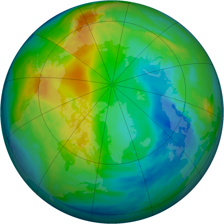 Arctic ozone map for 17 November 1981